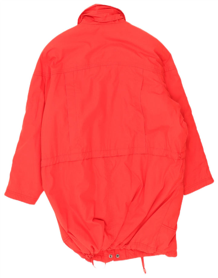 Cappotto imbottito da donna vintage UK 22 3XL poliestere rosso