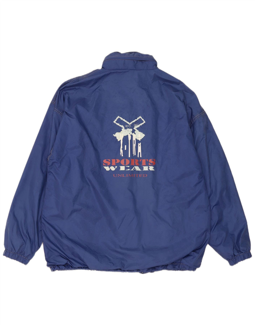 Giacca antipioggia da uomo Essential con cappuccio grafico UK 40 Large Blu in poliammide