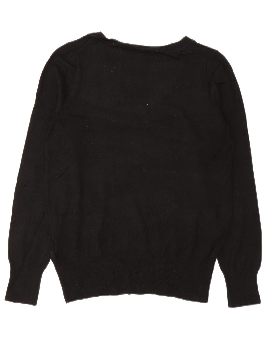 Maglione da donna con scollo a V Marks & Spencer UK 10 piccolo in viscosa nera