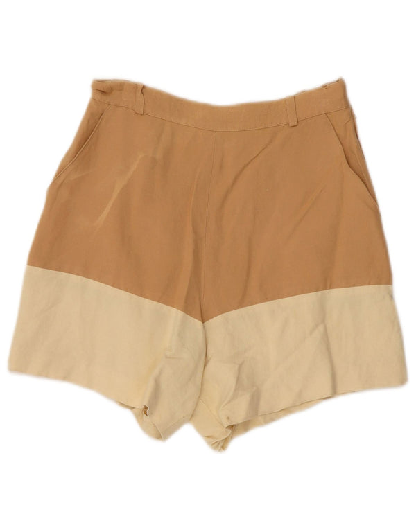 Max & Co. Pantaloncini casual a vita alta da donna UK 10 Small W24 Marrone Colourblock