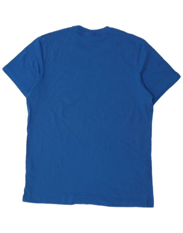 T-shirt grafica da uomo Adidas Top XL in cotone blu