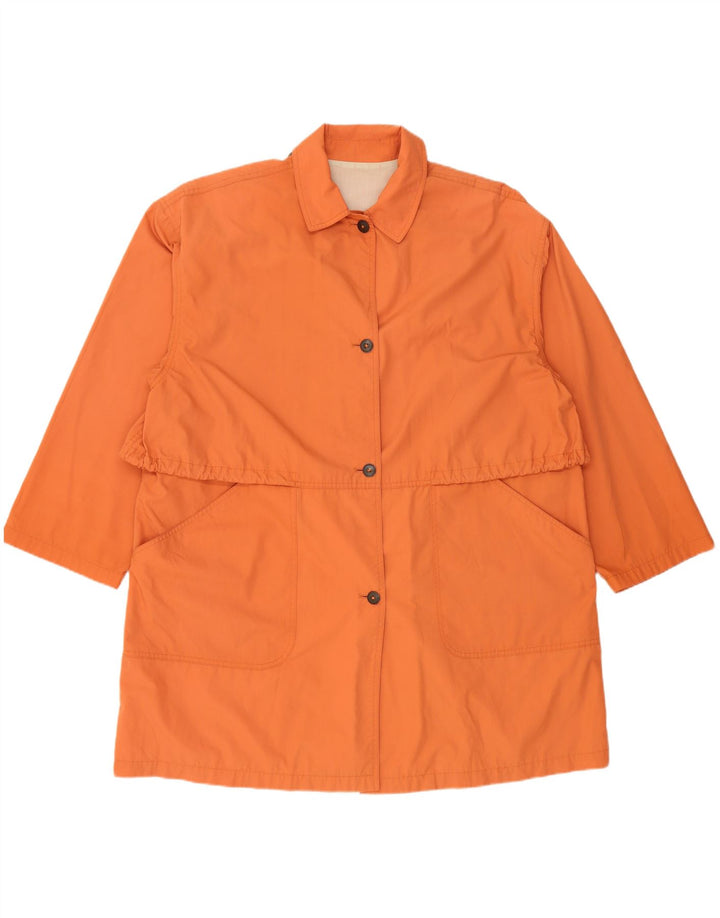 Impermeabile vintage da donna UK 18 XL arancione poliestere