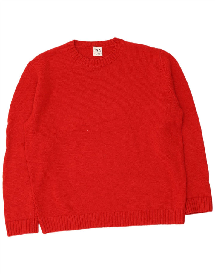 Maglione maglione girocollo da uomo Zara XL rosso
