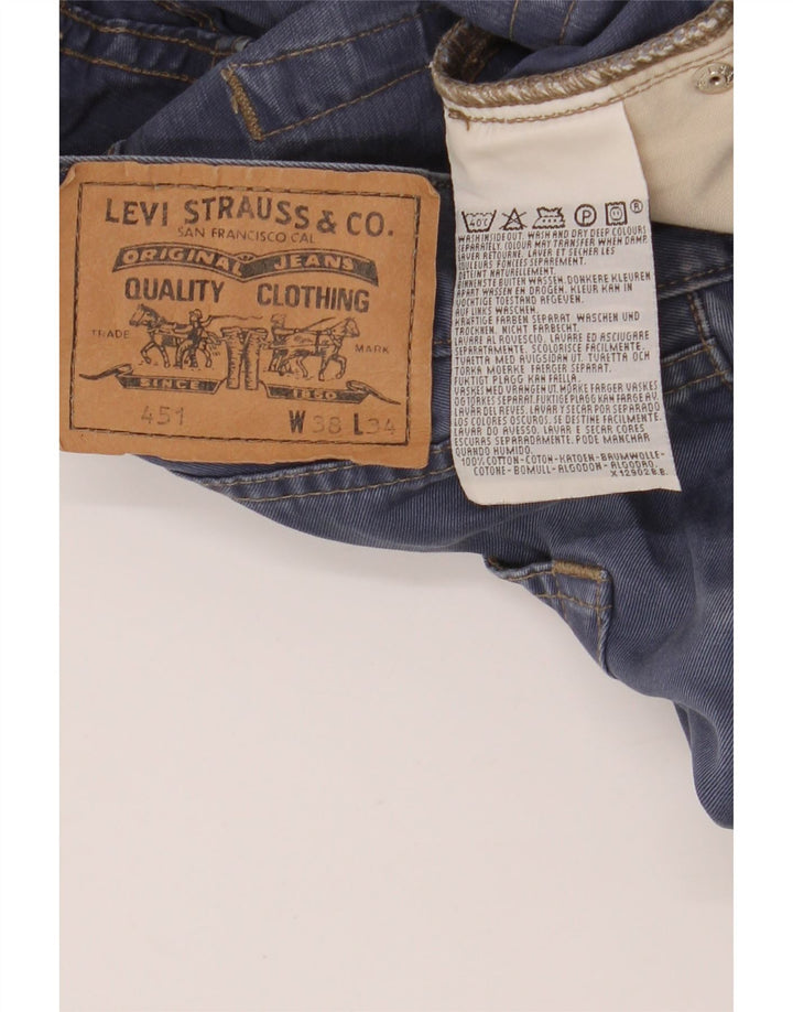 LEVI'S Jeans da uomo 451 affusolati W38 L30 in cotone blu