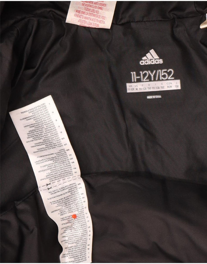 Giacca imbottita con cappuccio Adidas da ragazzo 11-12 anni in poliestere nero