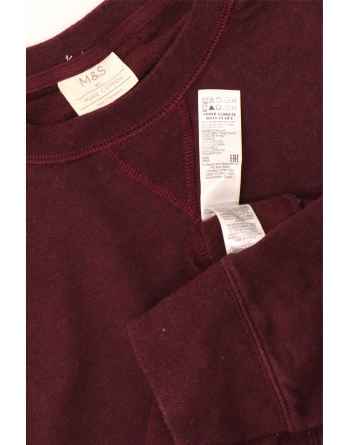 Felpa da uomo Marks & Spencer maglione XL cotone bordeaux