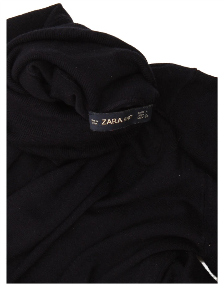 Maglione maglione a collo alto da donna Zara UK 14 grande blu navy