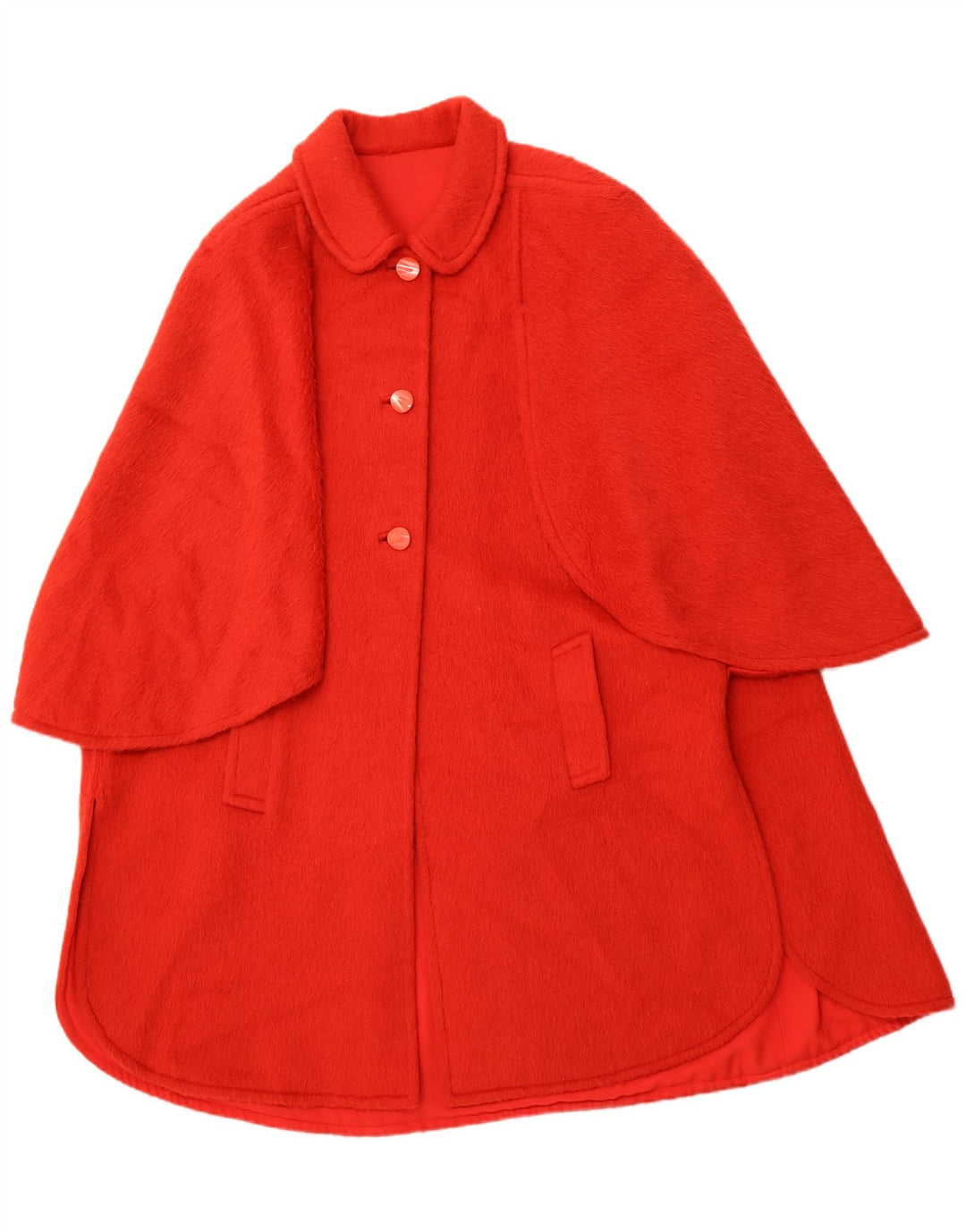 Cappotto poncho vintage da donna, taglia unica, rosso