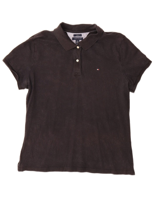 Polo da donna slim fit Tommy Hilfiger UK 18 XL cotone nero