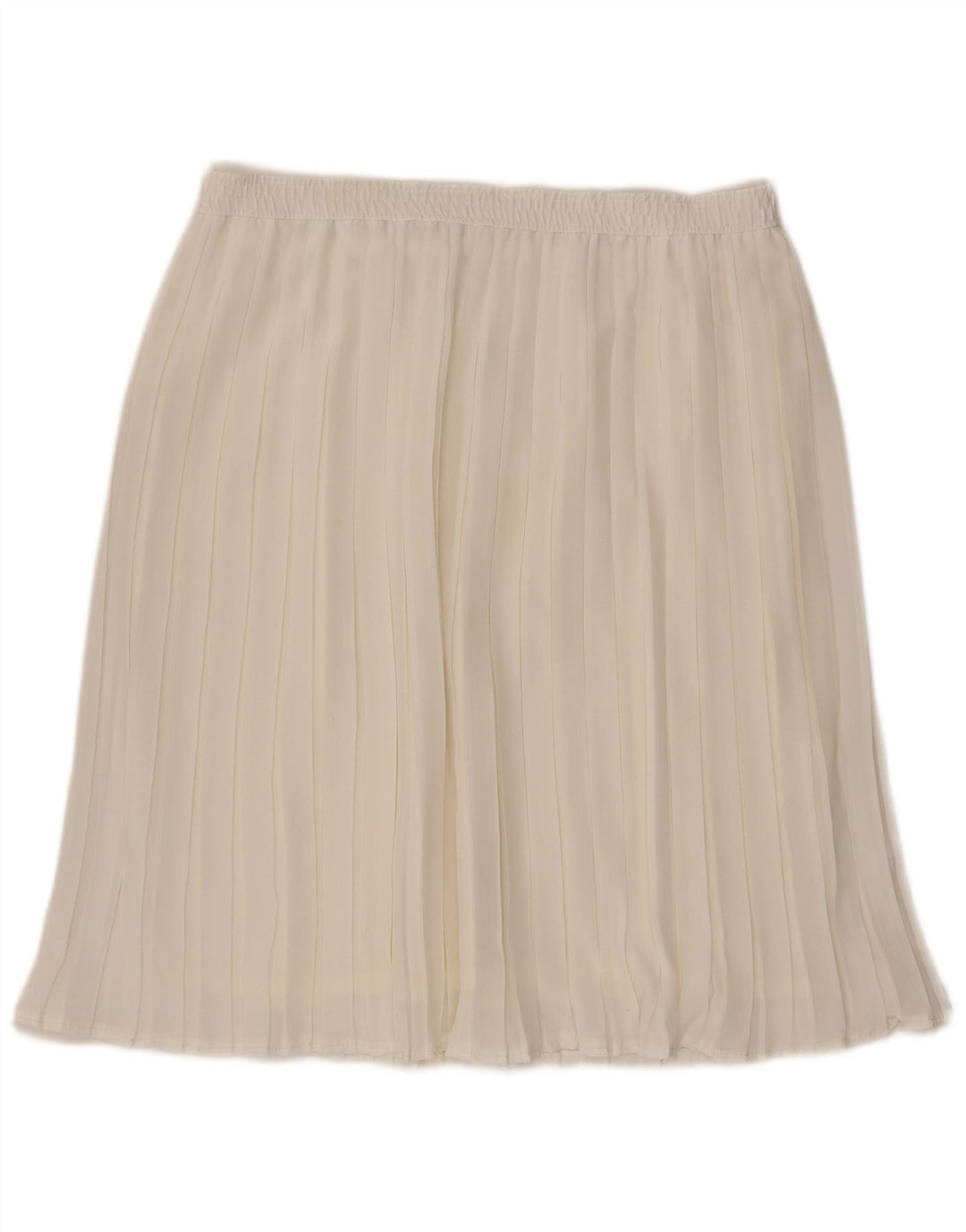 Gonna a pieghe vintage da donna W36 XL in poliestere bianco sporco