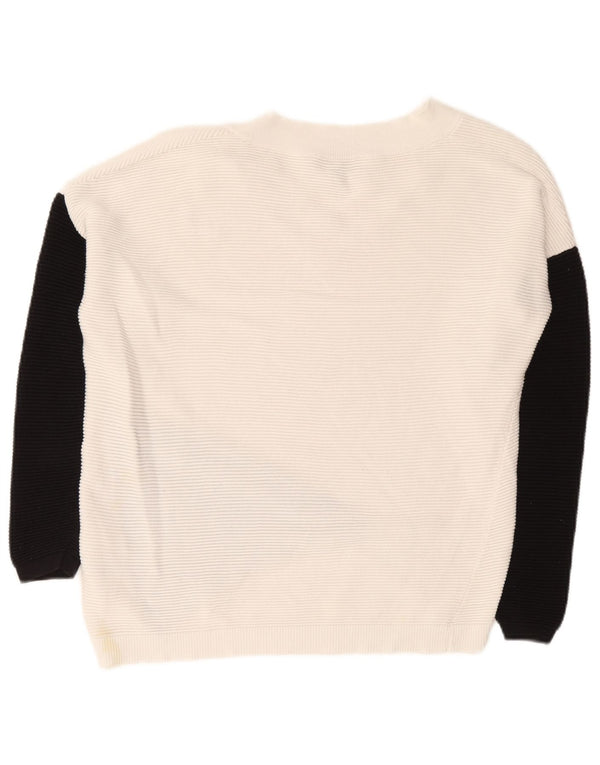 Maglione da donna con scollo a V Phase Eight UK 10 Small White Colourblock
