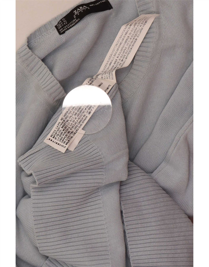 Maglione maglione girocollo da uomo Zara XL in cotone blu