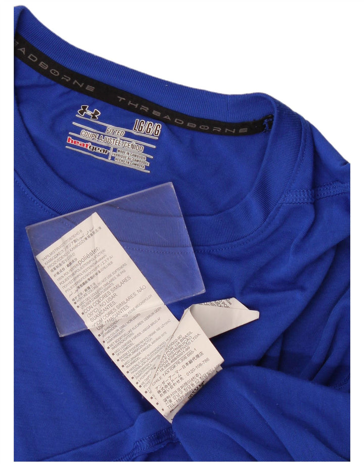 Maglietta Under Armour da uomo Heat Gear Top grande in poliestere blu