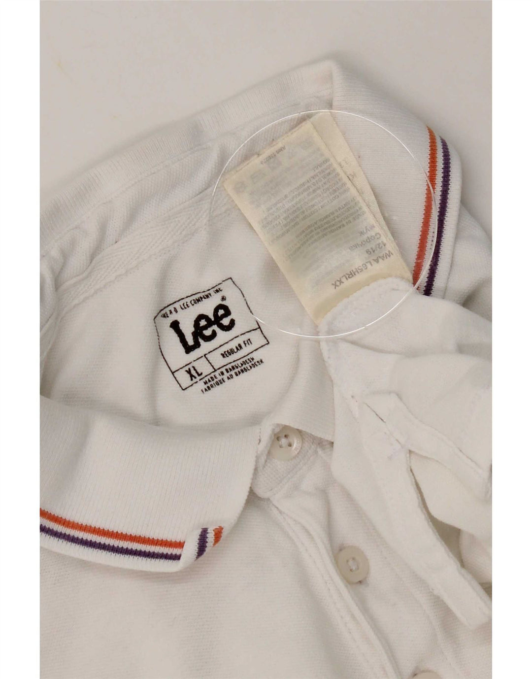 Polo Lee da uomo vestibilità regolare XL in cotone bianco