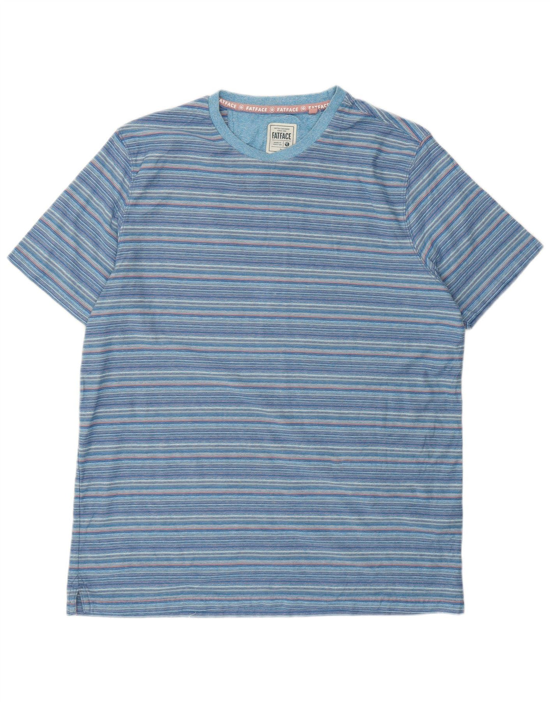 T-shirt da uomo Fat Face Top XL in cotone a righe blu