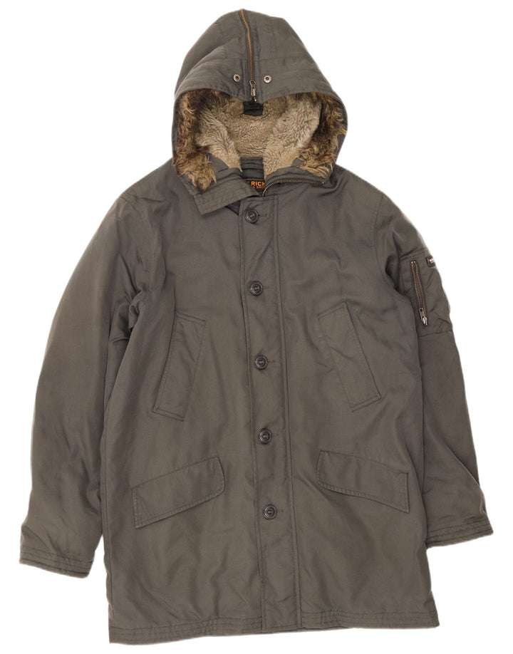 Giacca Parka con cappuccio da uomo Woolrich UK 40 grande grigia