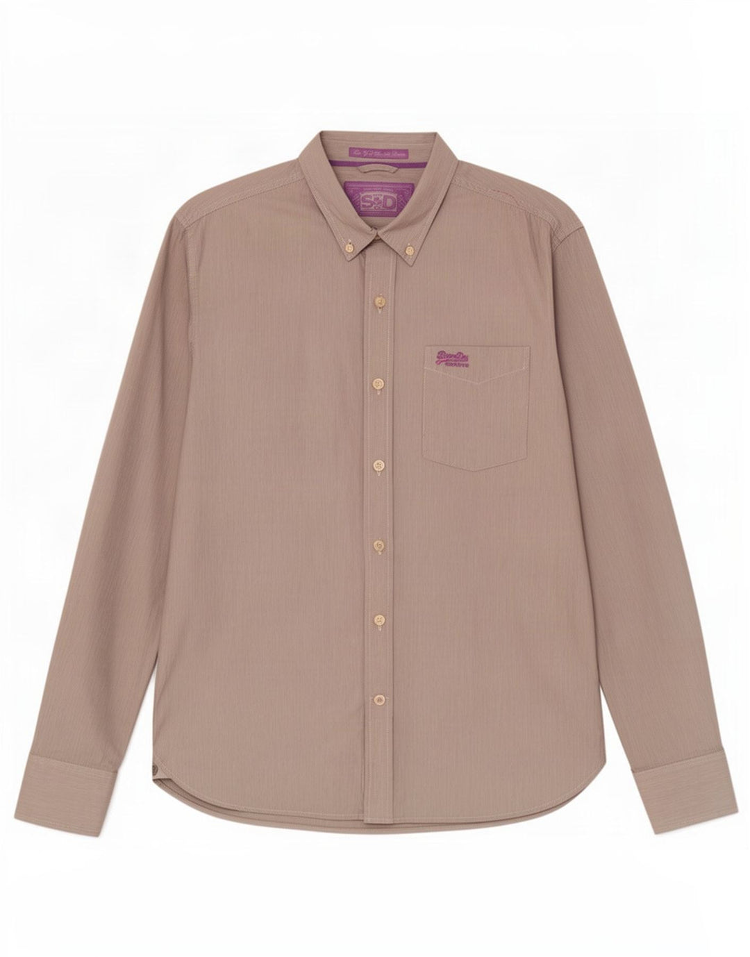 Camicia da uomo Superdry XL in cotone gessato grigio