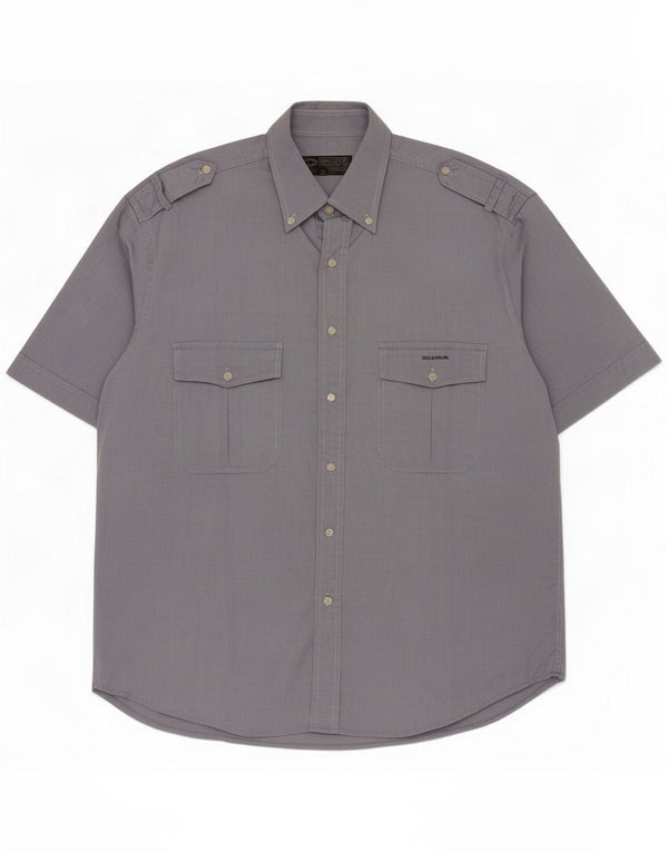 Camicia militare a maniche corte da uomo Paul & Shark Yachting Taglia 43 17 XL Blu