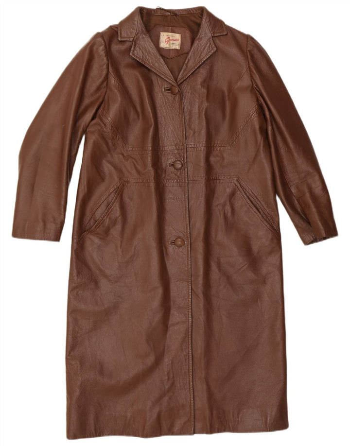Cappotto in pelle da donna Germano UK 14 Marrone medio