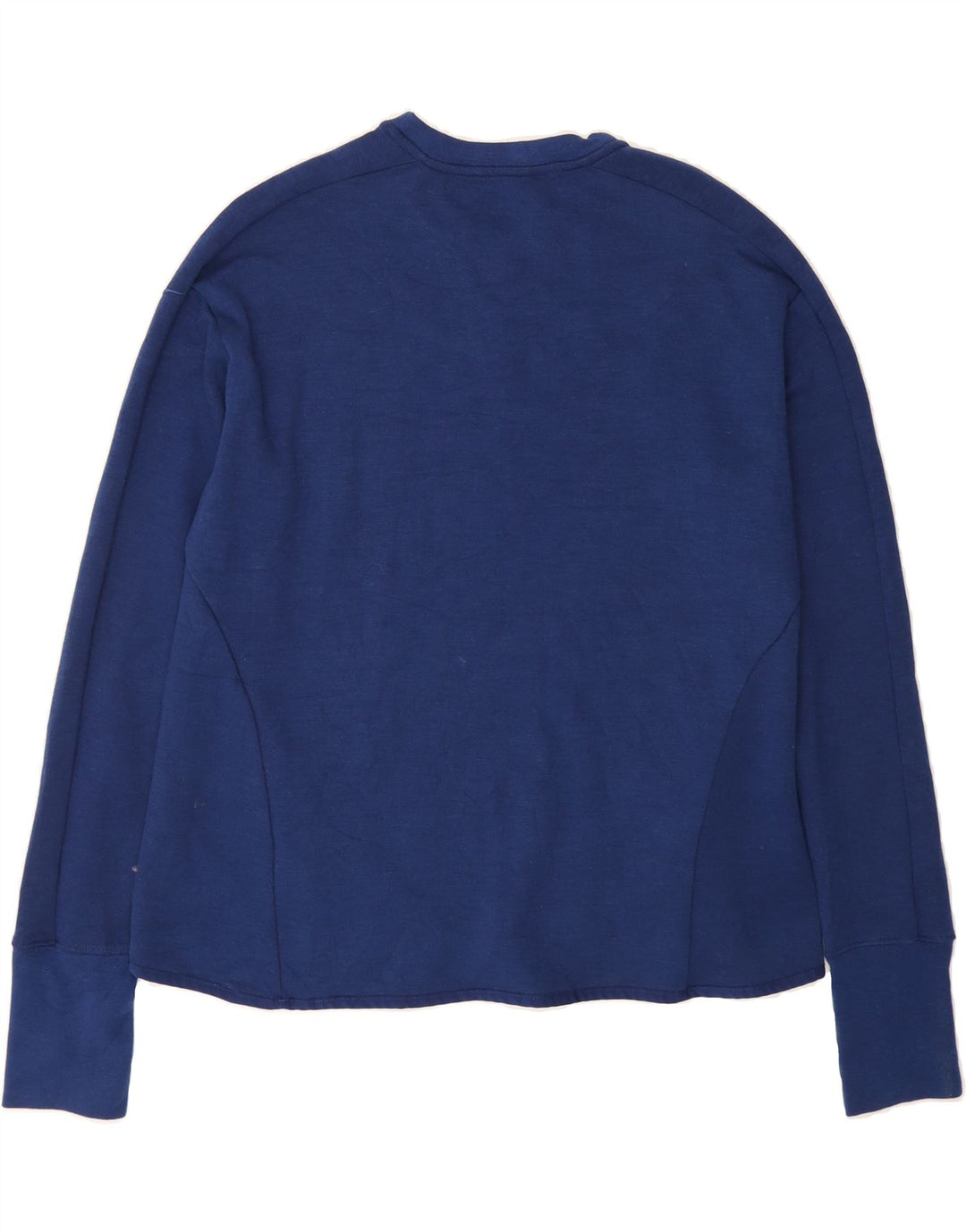 NIKE Womens Dri Fit Top Long Sleeve UK 14 Medium Navy Blue Polyester Vintage Nike and Second-Hand Nike from Messina Hembry 