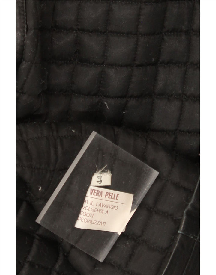 Giacca in pelle vintage da donna EU 44 XL in pelle nera