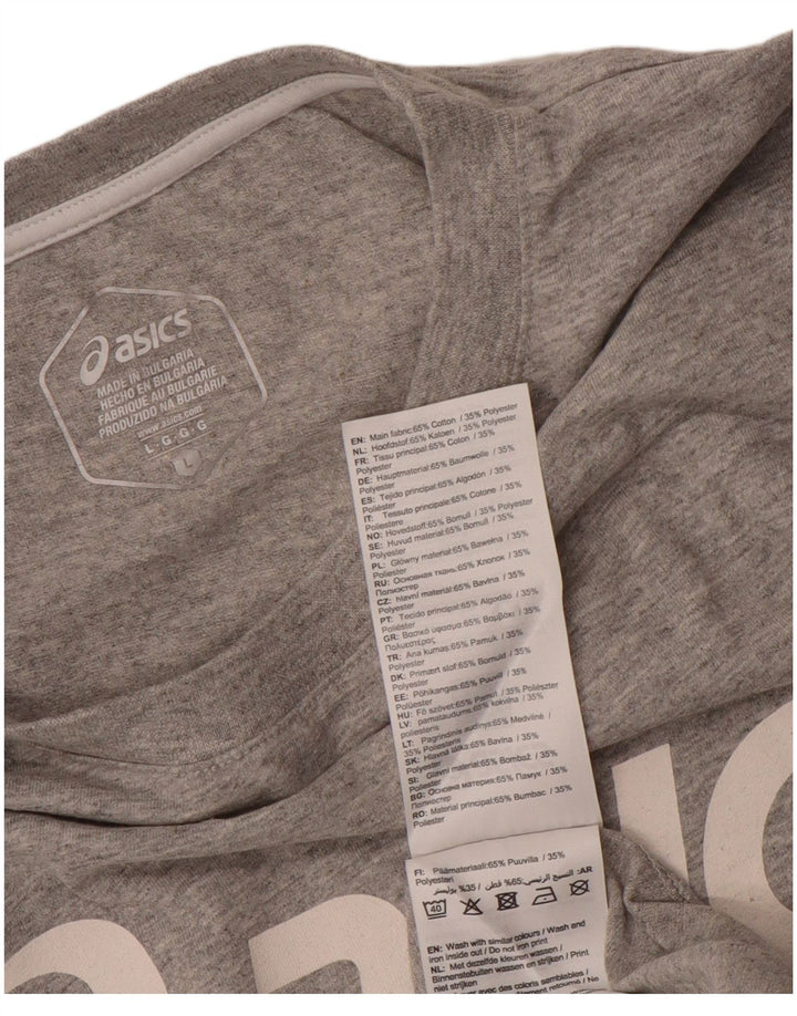 T-shirt grafica da uomo Asics Top grande in cotone chiazzato grigio