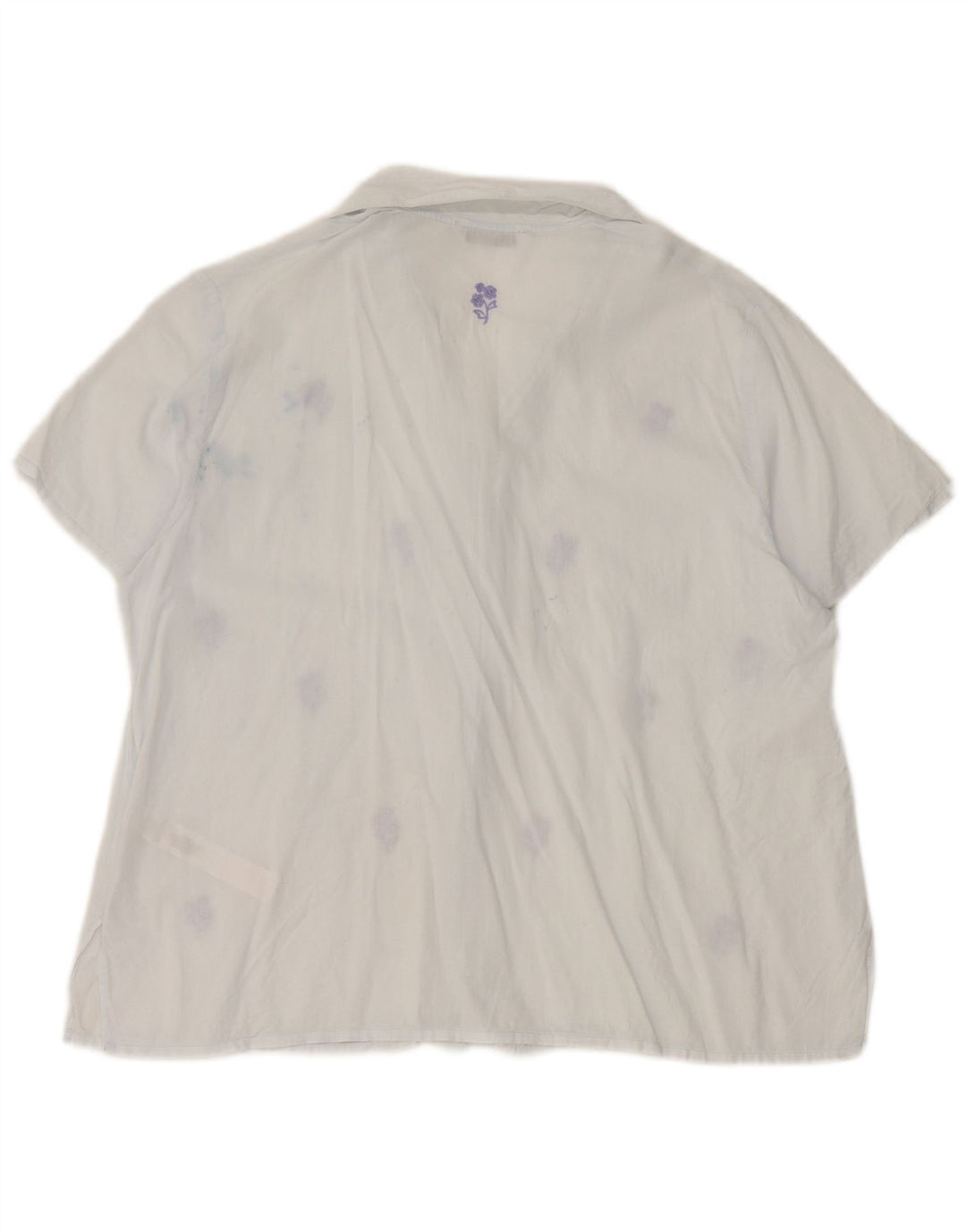 Camicia a maniche corte da donna Marks & Spencer UK 12 Cotone floreale blu medio