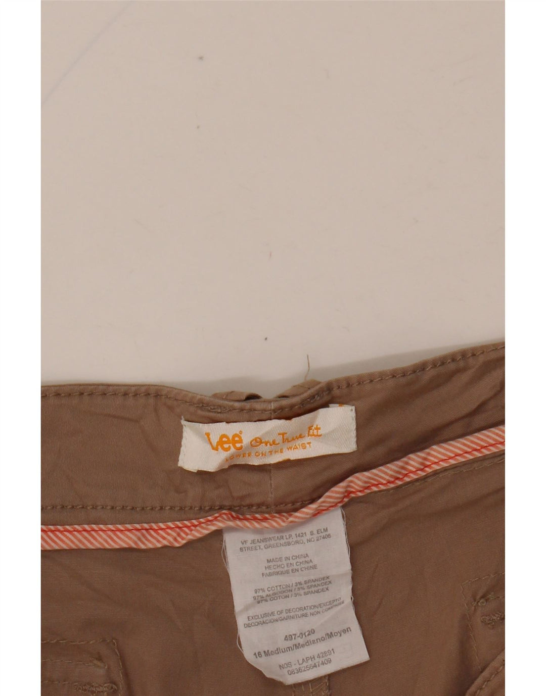 Pantaloncini chino da donna LEE US 16 2XL W38 cotone marrone