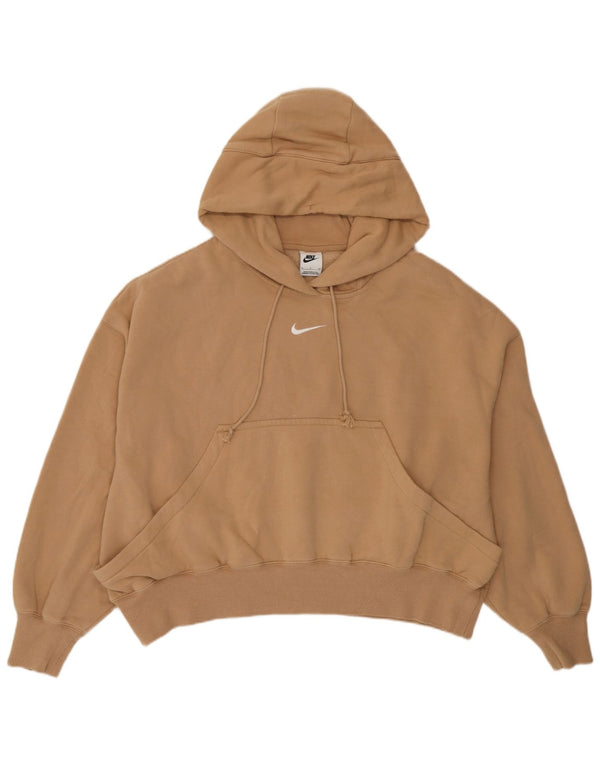 Felpa con cappuccio oversize da donna Nike UK 10 Small Brown Cotton Sports