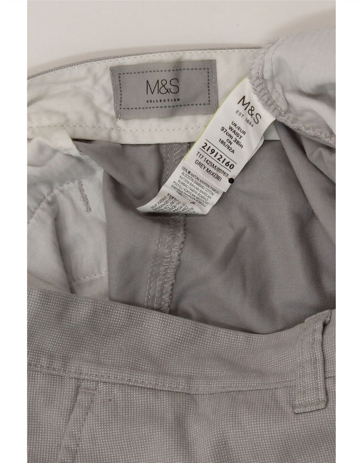 Pantaloncini chino da uomo Marks & Spencer W38 XL cotone grigio