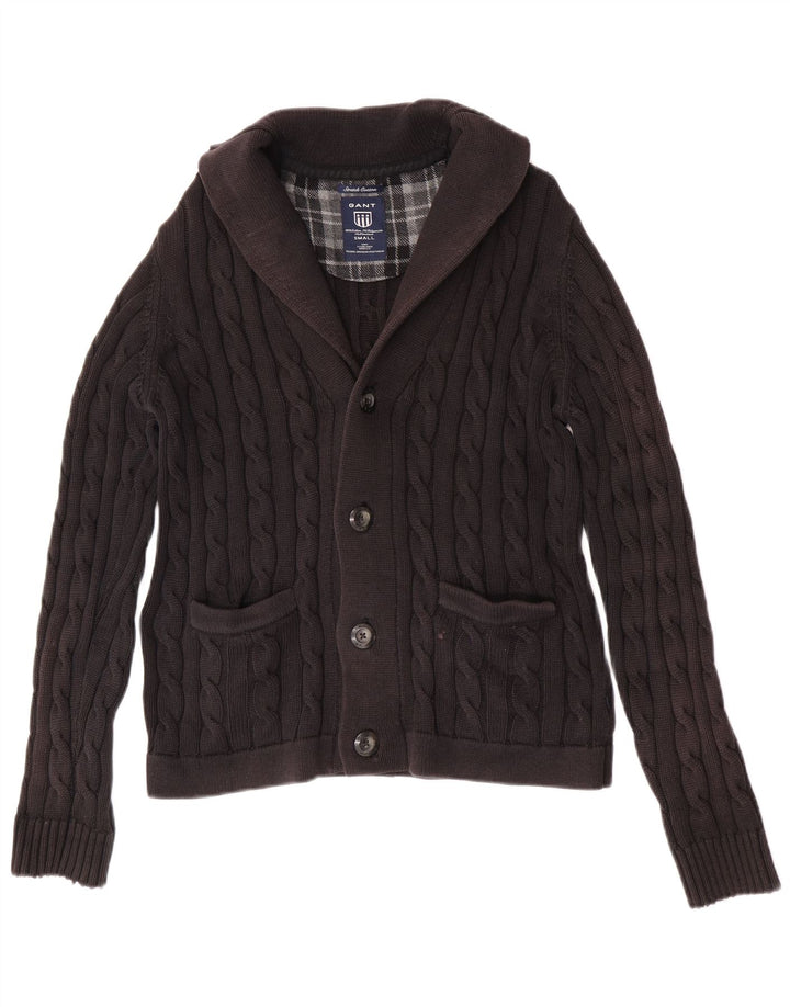 Gant Maglione Cardigan da Uomo Piccolo in Cotone Nero