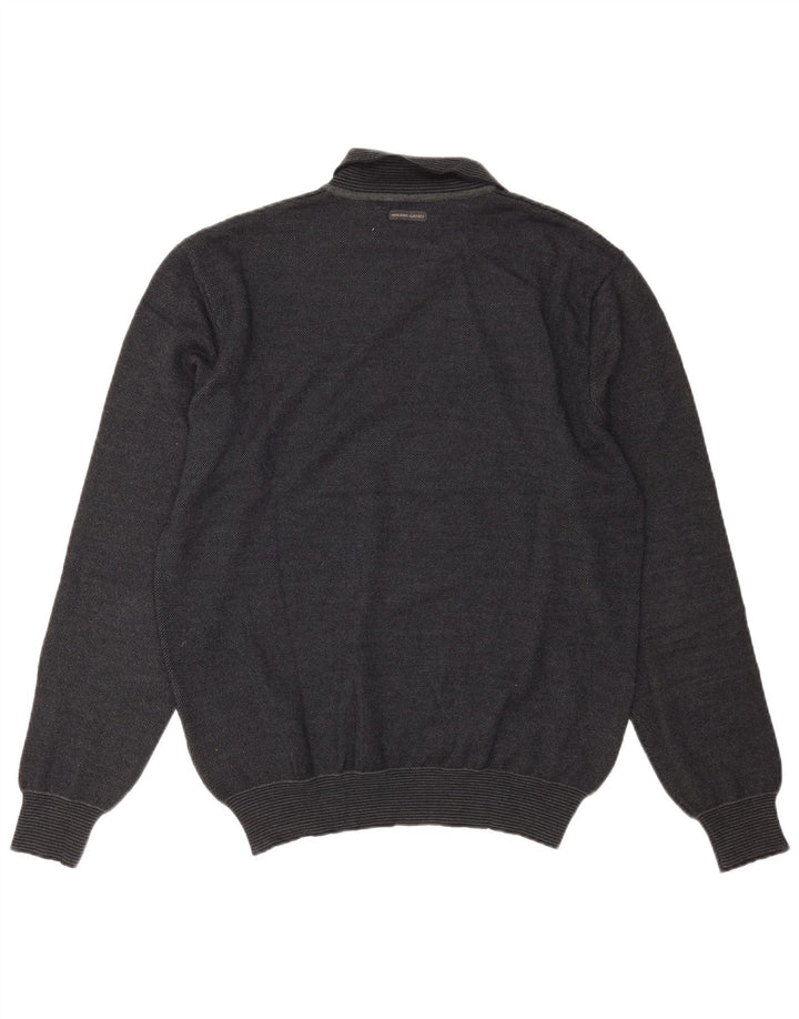 Marlboro Classics Maglione da uomo con collo alto in lana grigia grande