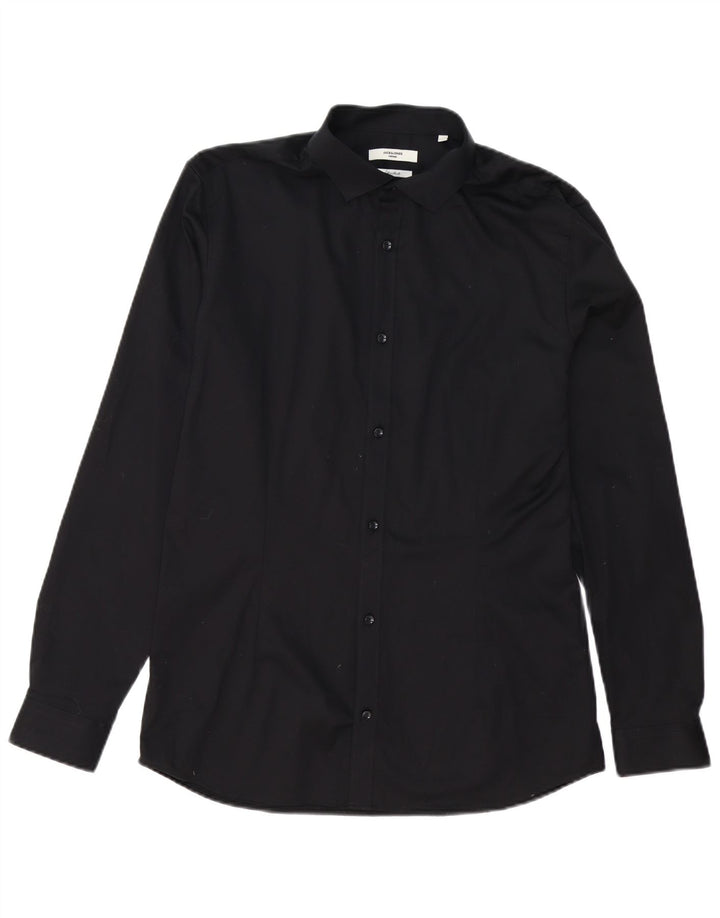 Camicia da uomo Jack & Jones grande in cotone nero