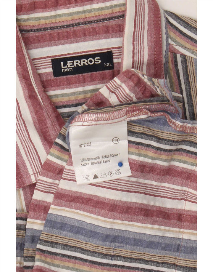 Camicia a maniche corte da uomo Lerros 2XL Cotone a righe multicolore