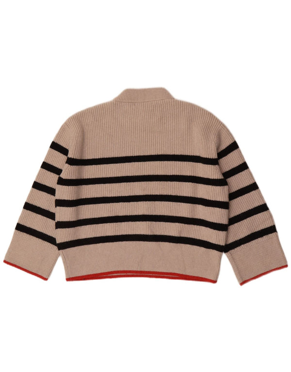 Maglione corto a collo alto corto da donna Zara UK 10 piccolo Beige