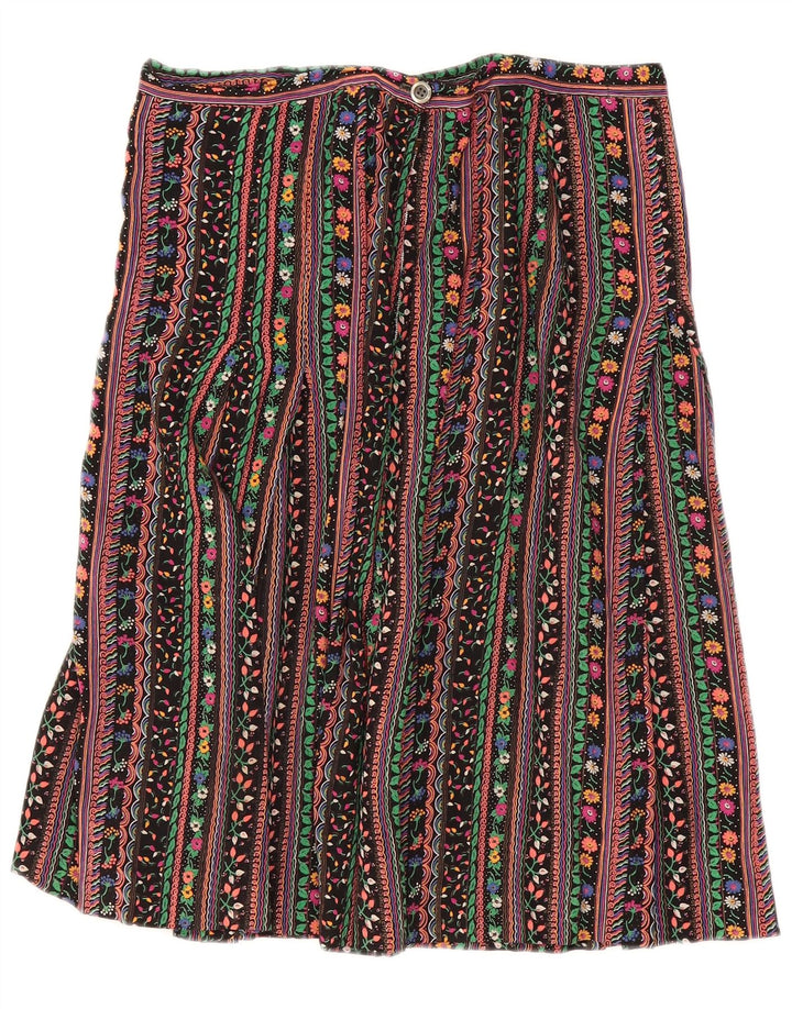 Gonna a trapezio da donna vintage W32 grande a righe multicolore