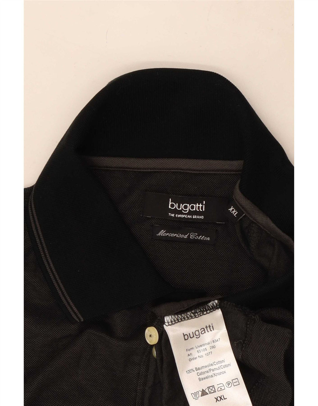 Polo Bugatti da uomo 2XL in cotone nero