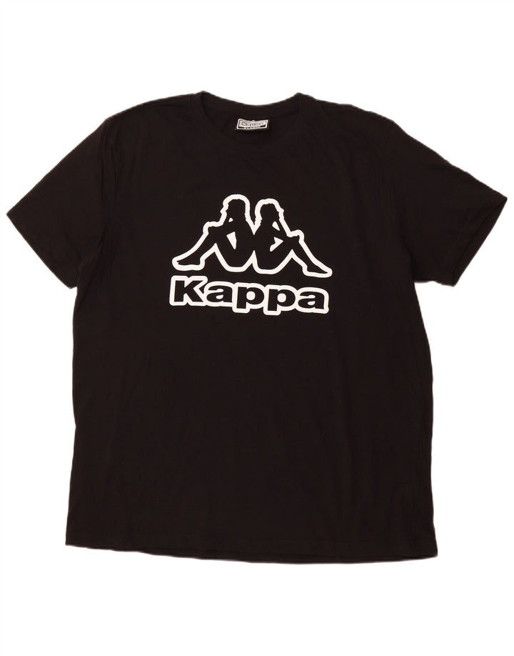 T-shirt grafica da uomo KAPPA Top XL in cotone nero
