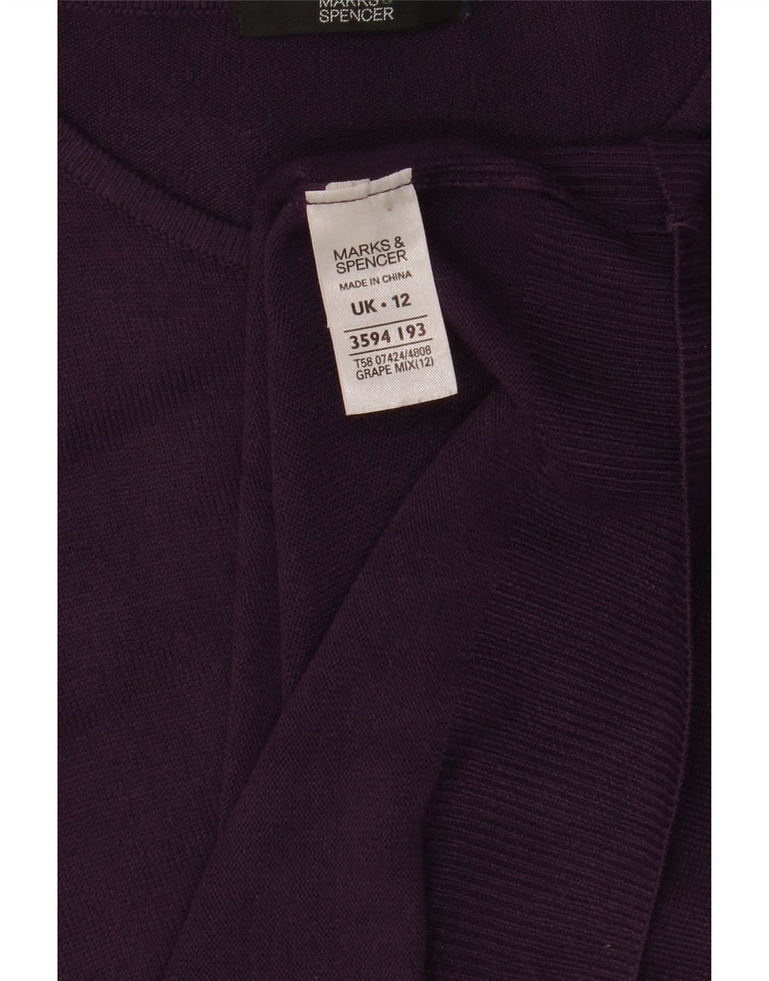 Maglione maglione con scollo a barca da donna Marks & Spencer UK 12 viola medio
