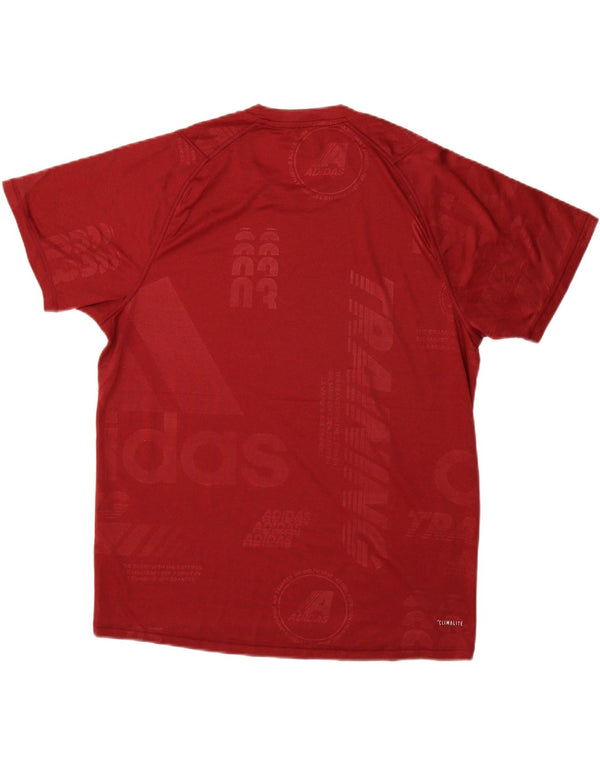 T-shirt grafica ADIDAS da uomo Climalite, grande, bordeaux