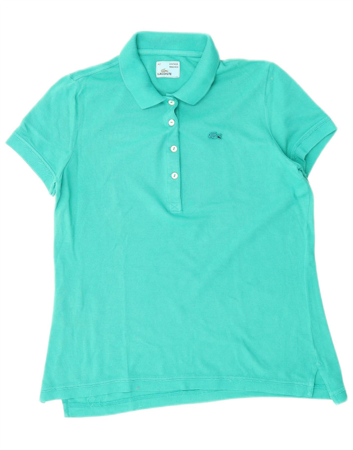 Polo da donna LACOSTE taglia 42 grande in cotone turchese
