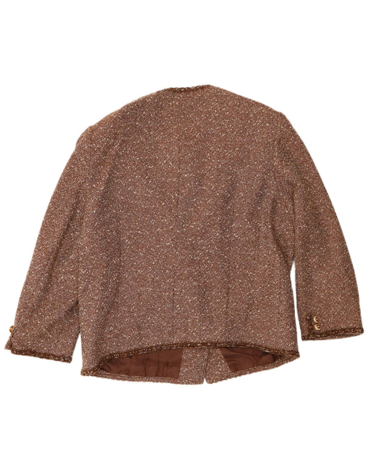 Giacca blazer a 6 bottoni da donna Luisa Spagnoli IT 54 3XL Marrone screziato
