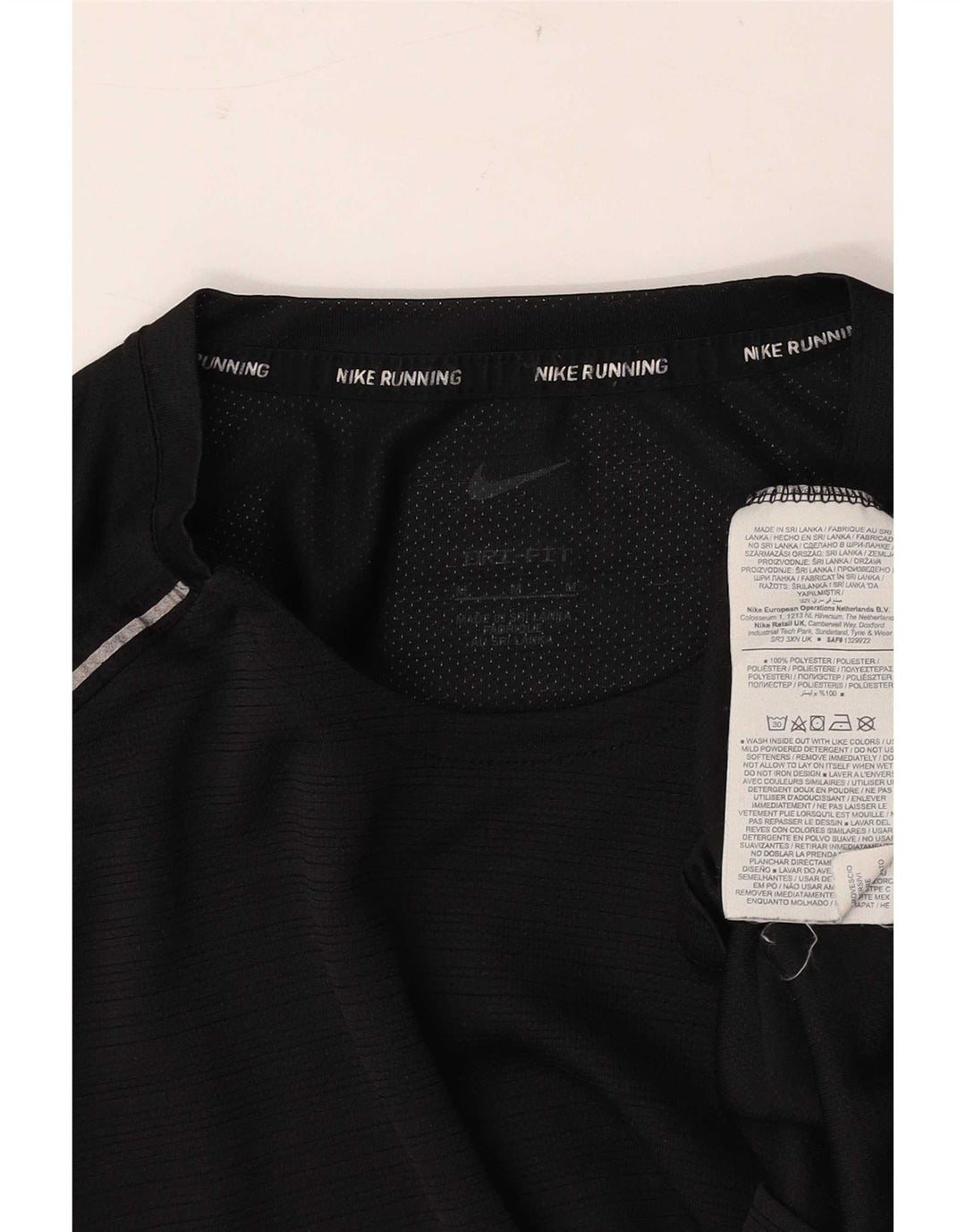 T-shirt Nike da uomo Dri Fit, top in poliestere gessato medio nero