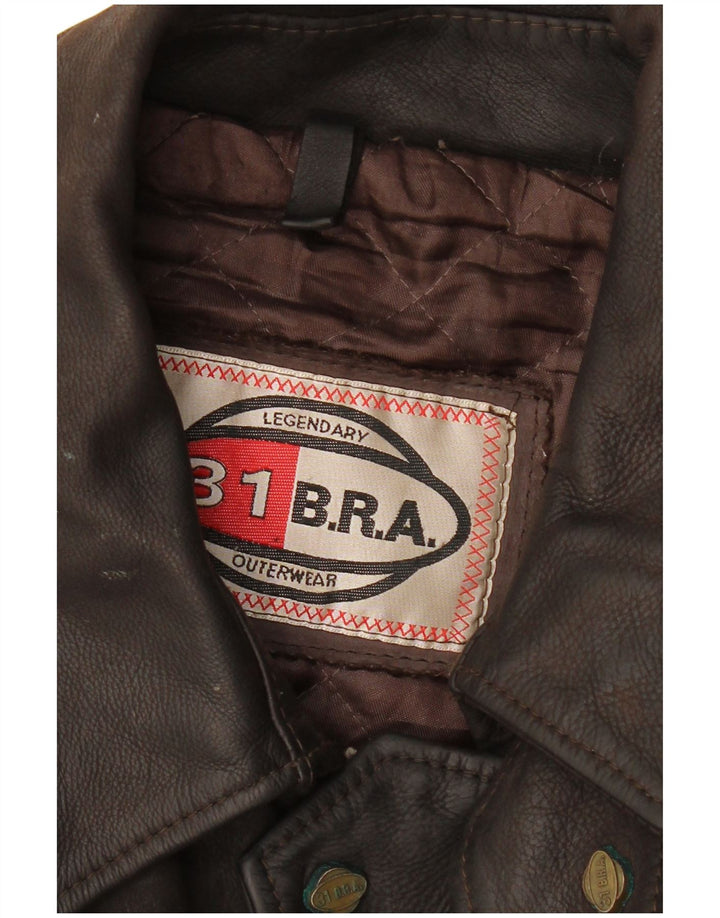Giacca in pelle da uomo VINTAGE UK 42 XL Marrone