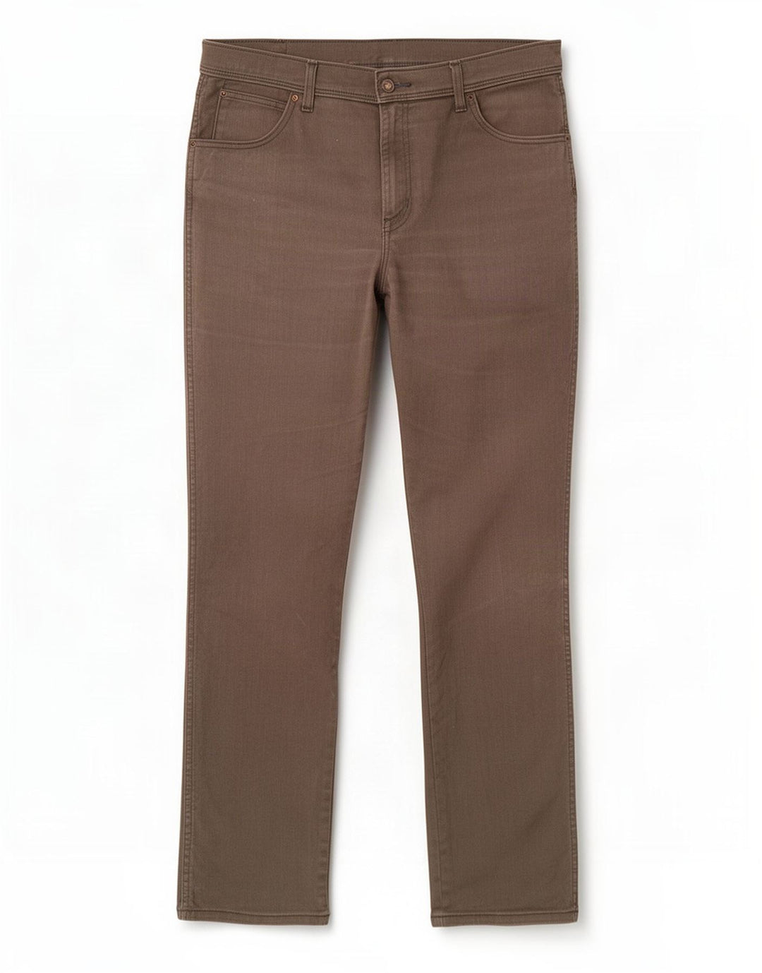 Jeans dritti regolari da uomo Wrangler W36 L34 cotone marrone