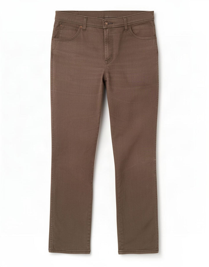 Jeans dritti regolari da uomo Wrangler W36 L34 cotone marrone