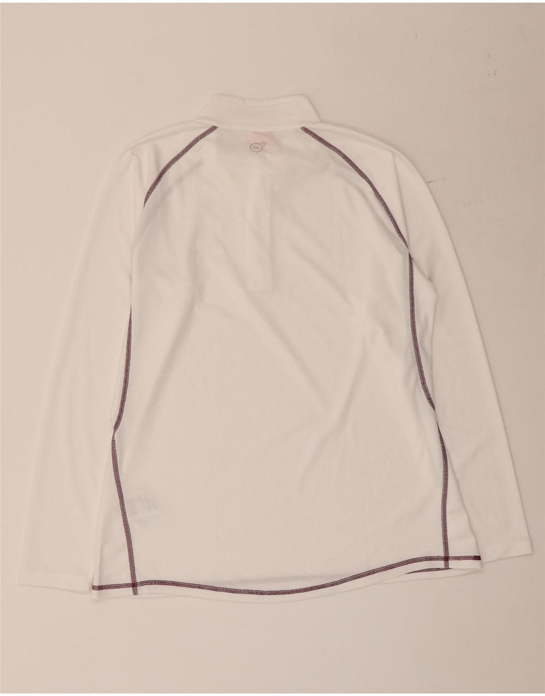 Puma Maglia da tuta pullover con zip e collo da donna UK 16 Large Bianco Poliestere