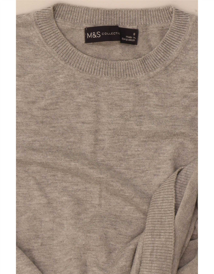 Maglietta corta da donna Marks & Spencer UK 8 piccola grigia