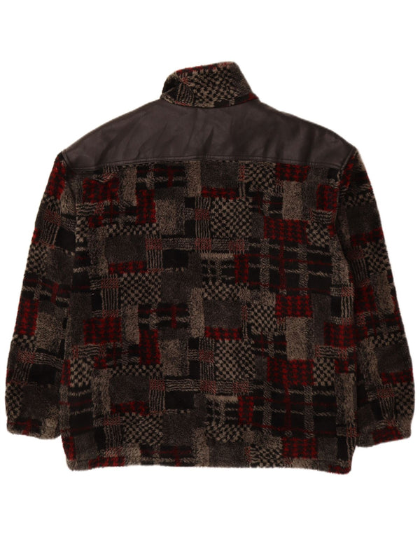 Giacca in pile da uomo VINTAGE UK 44 2XL Patchwork grigio