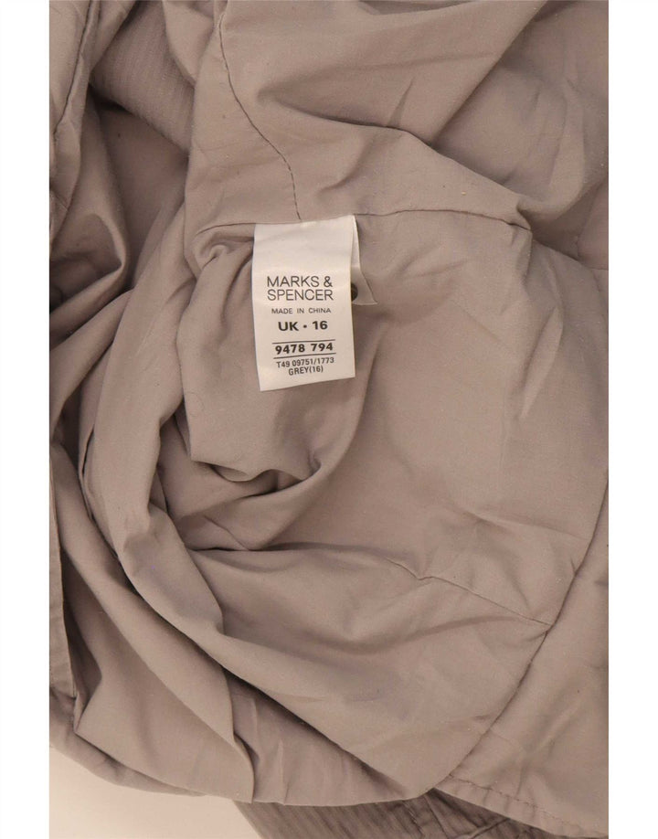 Giacca blazer a 2 bottoni a maniche corte da donna Marks & Spencer UK 16 grande grigia